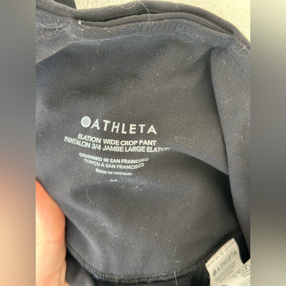 ATHLETA Black Elation Wide Crop Pant | Size Medium - Picture 5 of 6